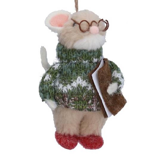 Faux Fur Country Mouse, With Book 20cm *ETA NOV